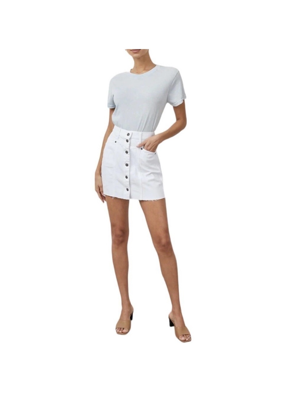 Rails NWT Salt White Button-Front denim Mini Skirt - The Canyon